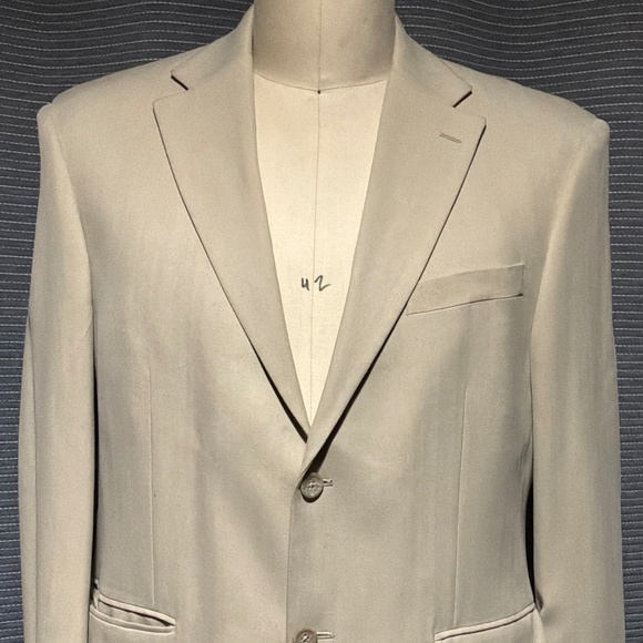 Cream silk herringbone Oscar de la Renta Blazer size 42S